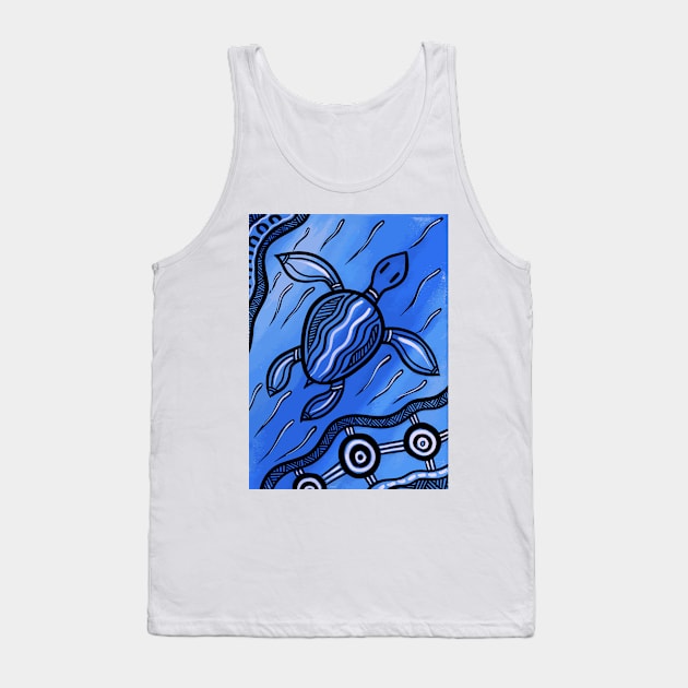 Aboriginal Art - Turtle New Tank Top by hogartharts